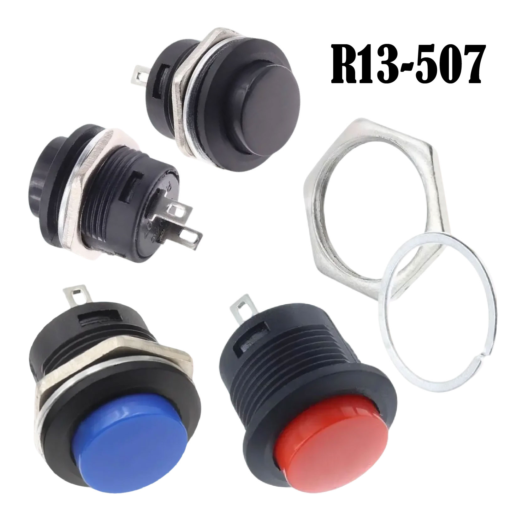 Kitchen Appliances Small - 5/20Pcs 16mm Self-Reset 6Colors R13-507 Momentary