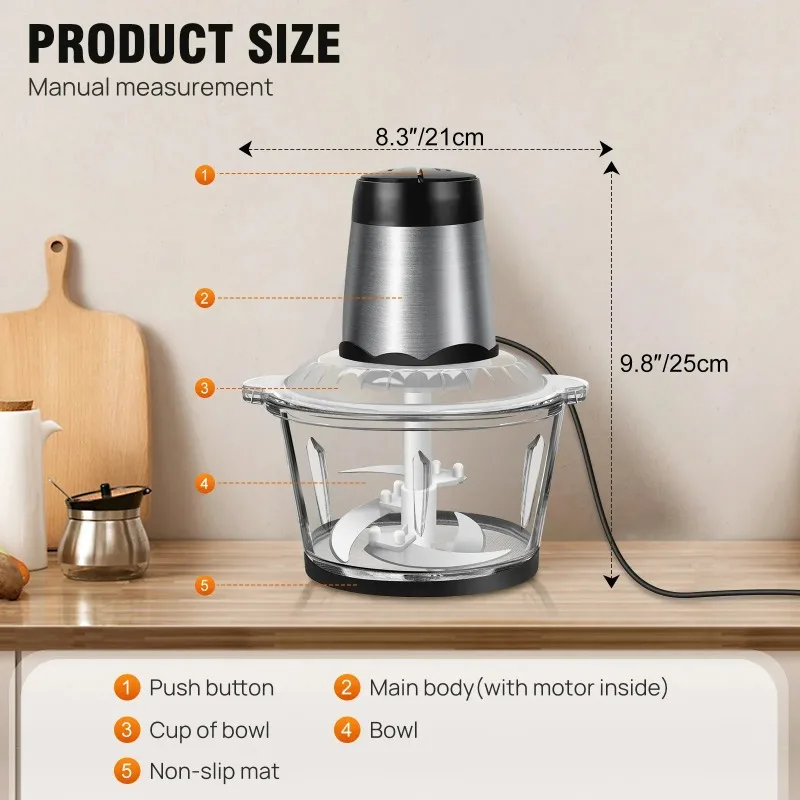 2L Electric Meat Grinder Food  - Food Processor Large recension och pris