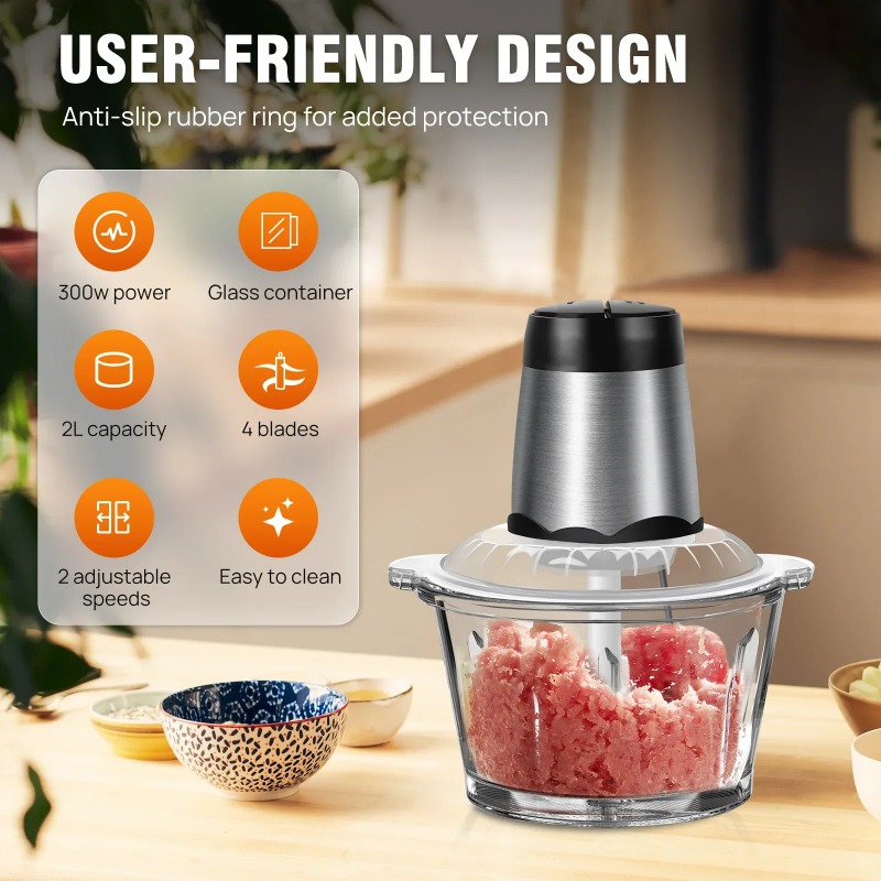 2L Electric Meat Grinder Food  - Food Processor Large recension och pris